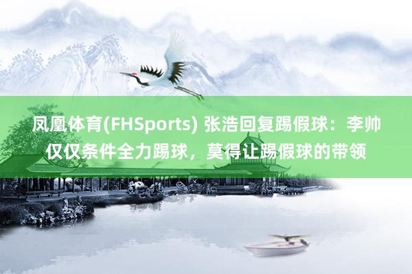 凤凰体育(FHSports) 张浩回复踢假球：李帅仅仅条件全力踢球，莫得让踢假球的带领