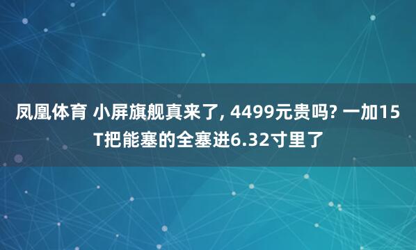 凤凰体育 小屏旗舰真来了， 4499元贵吗? 一加15T把能塞的全塞进6.32寸里了