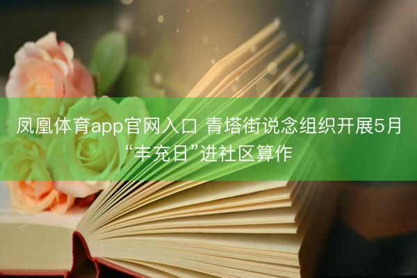 凤凰体育app官网入口 青塔街说念组织开展5月“丰充日”进社区算作