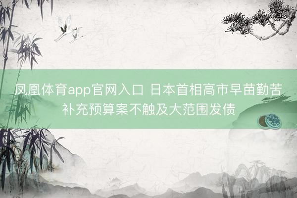 凤凰体育app官网入口 日本首相高市早苗勤苦补充预算案不触及大范围发债