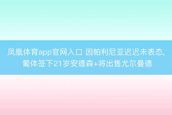 凤凰体育app官网入口 因帕利尼亚迟迟未表态， 葡体签下21岁安德森+将出售尤尔曼德