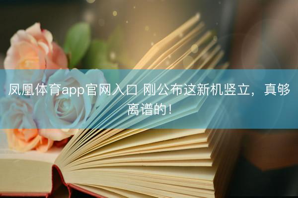 凤凰体育app官网入口 刚公布这新机竖立，真够离谱的！