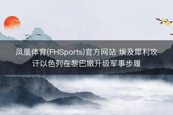 凤凰体育(FHSports)官方网站 埃及犀利攻讦以色列在黎巴嫩升级军事步履