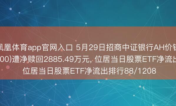 凤凰体育app官网入口 5月29日招商中证银行AH价钱优选ETF(517900)遭净赎回2885.49万元， 位居当日股票ETF净流出排行88/1208