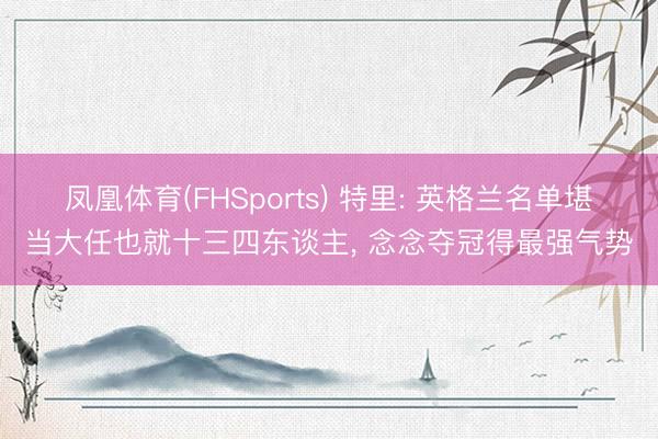 凤凰体育(FHSports) 特里: 英格兰名单堪当大任也就十三四东谈主, 念念夺冠得最强气势