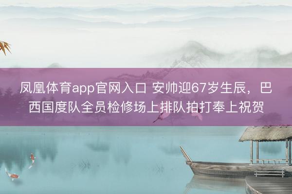 凤凰体育app官网入口 安帅迎67岁生辰，巴西国度队全员检修场上排队拍打奉上祝贺